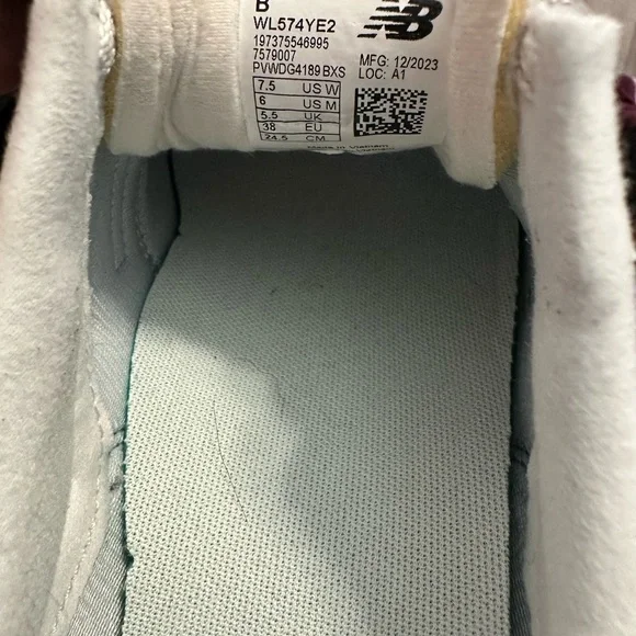 New Balance 574 Purple and Red Sneakers - Picture 9 of 9